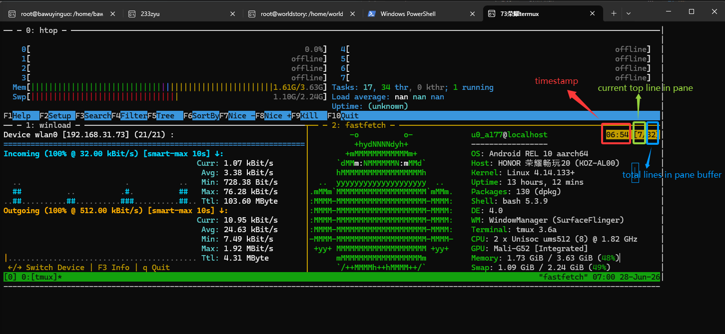 tmux 翻页状态右上角显示 current/total